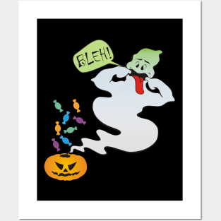 BLEH! Too much Halloween, nauseous jack-o-lantern ghost Posters and Art